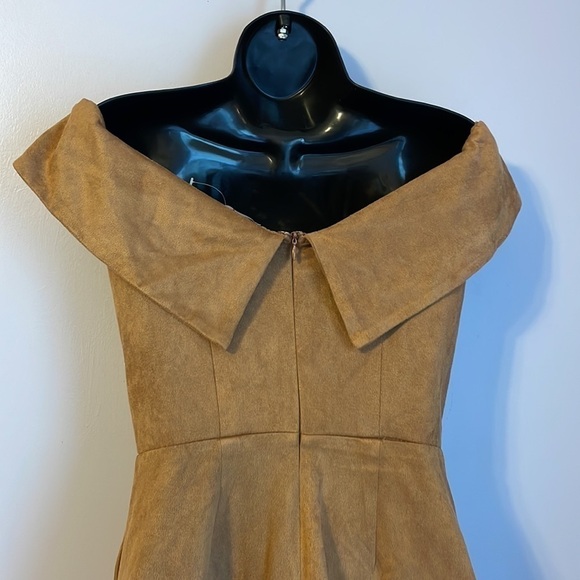 Fashion Nova Maryland Suede Romper in Camel color size M - Picture 14 of 16